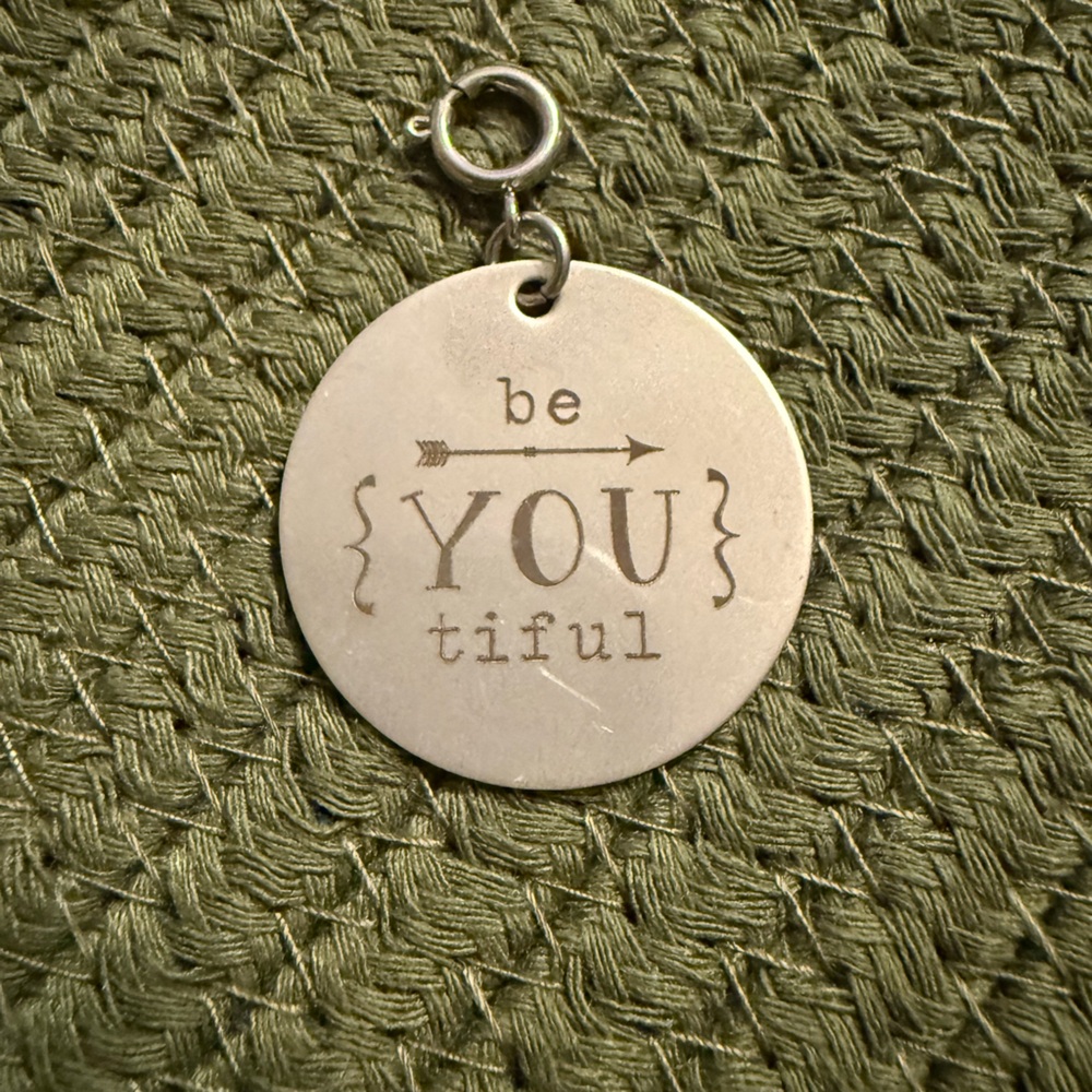 jBloom Silver Inspirational Large Coin Pendant